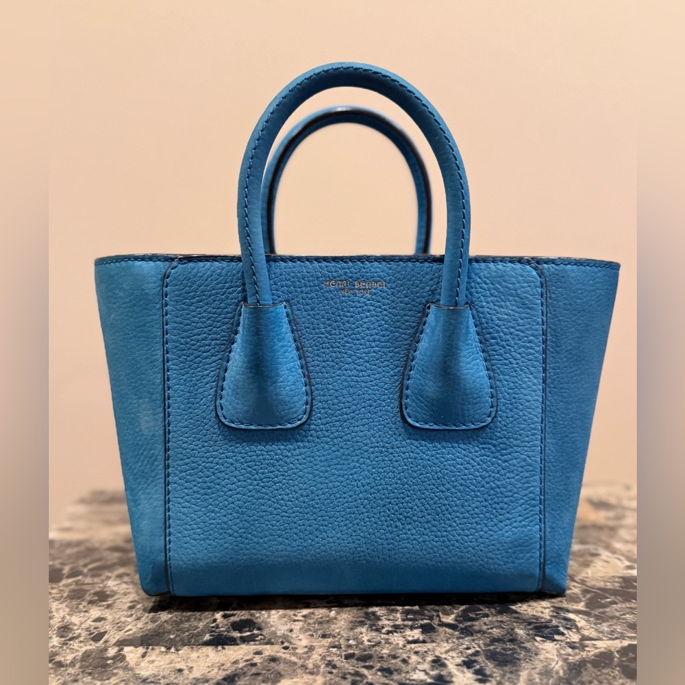 Henri Bendel Nubuck Teal Satchel - Luxe Edition 💎RARE💎 - Picture 2 of 13